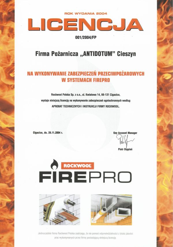 zabezpieczenia przeciwpożarowe