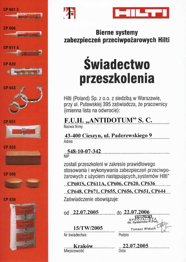 zabezpieczenia przeciwpoarowe